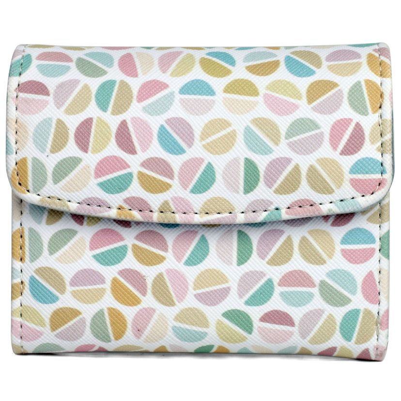 Split Polka Dot Print Vegan Leather Mini trifold