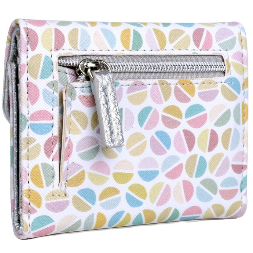 Split Polka Dot Print Vegan Leather Mini trifold