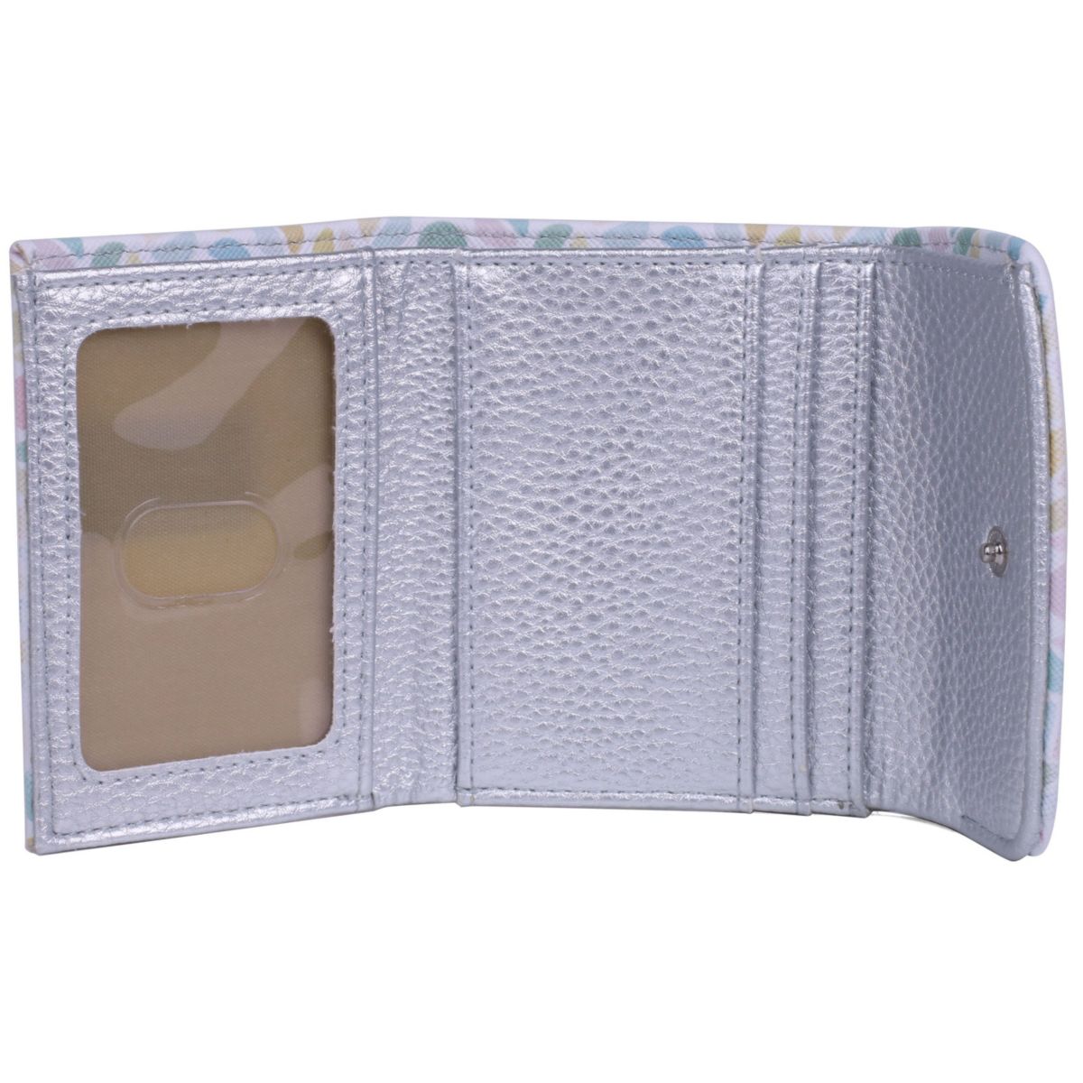 Split Polka Dot Print Vegan Leather Mini trifold