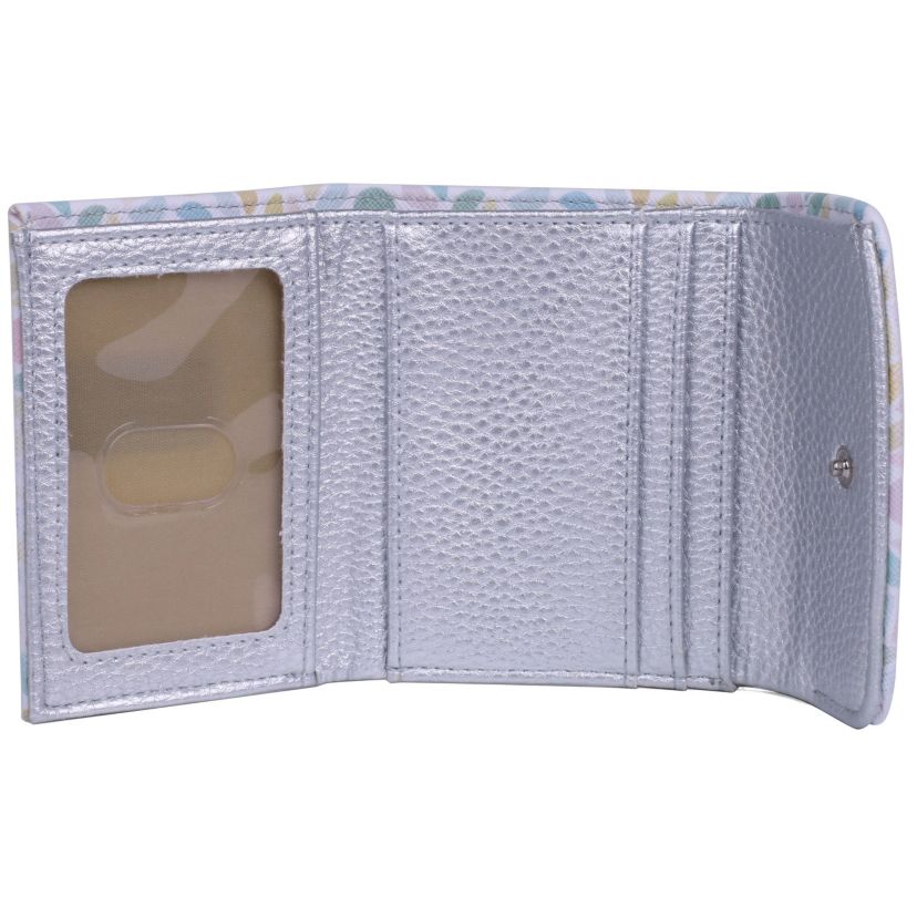 Split Polka Dot Print Vegan Leather Mini trifold
