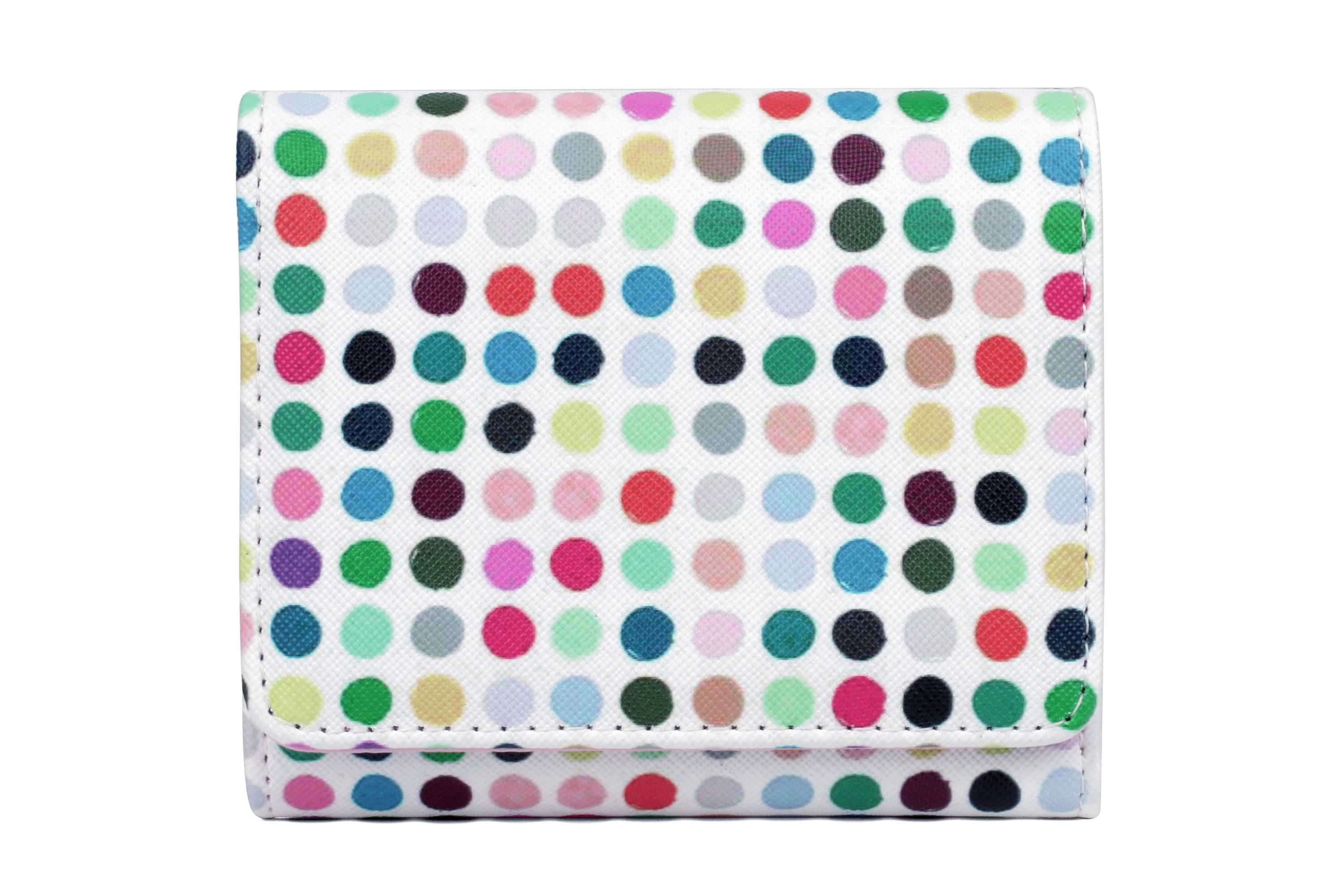 Colorful Polka Dot Vegan Leather Medium Trifold