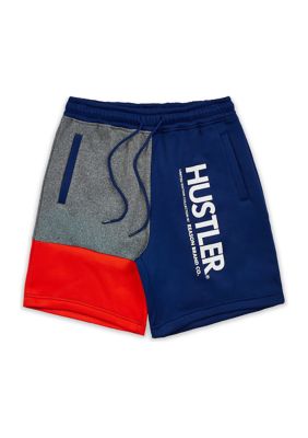 HUSTLER COLORBLOCK FLEECE SHORTS