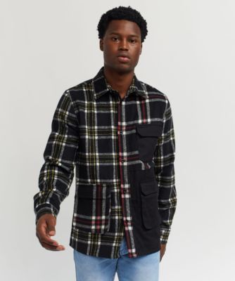 Color Block Flannel Overshirt