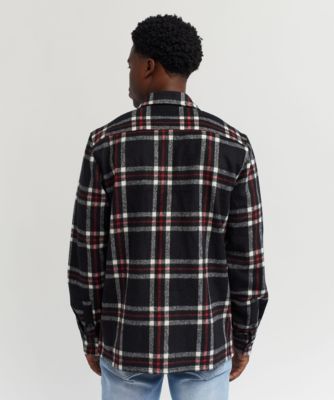 Spliced Flannel Overshirt