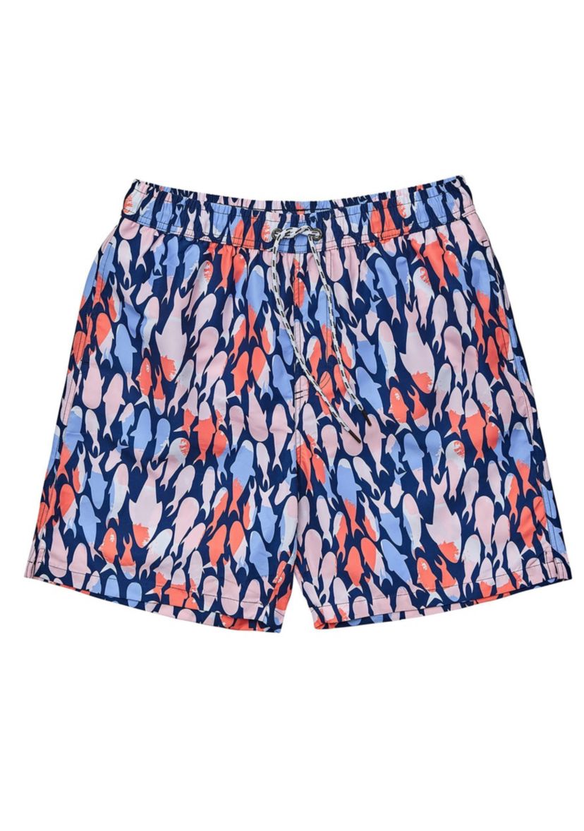Mens Fish Frenzy Volley Board Shorts