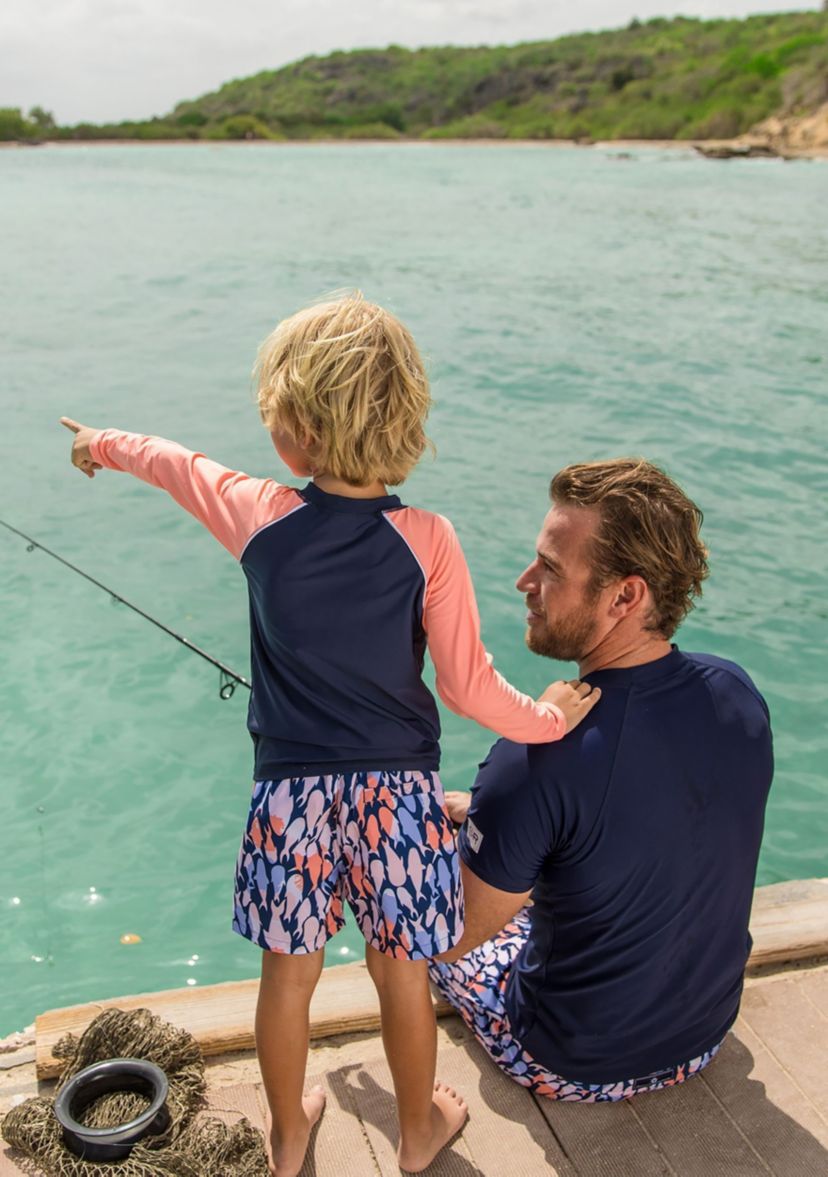 Mens Fish Frenzy Volley Board Shorts