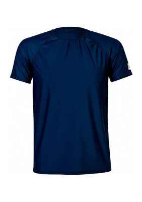 Snapper Rock Men's Short Sleeve Rash Top, Navy Blue, Medium