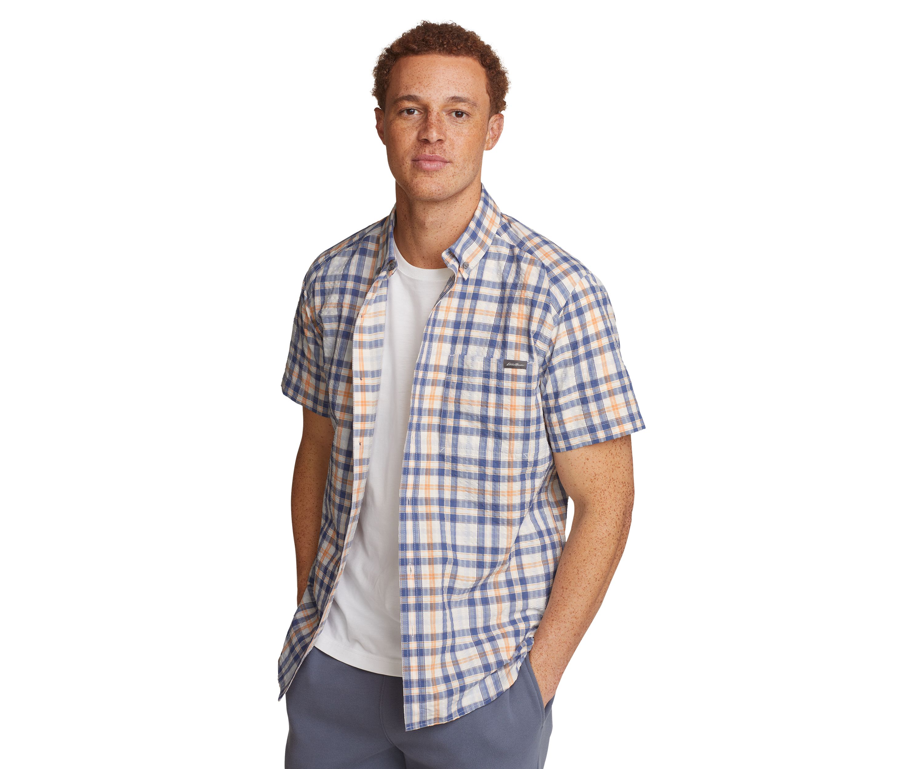 Mens Pack It Seersucker Short Sleeve Shirt
