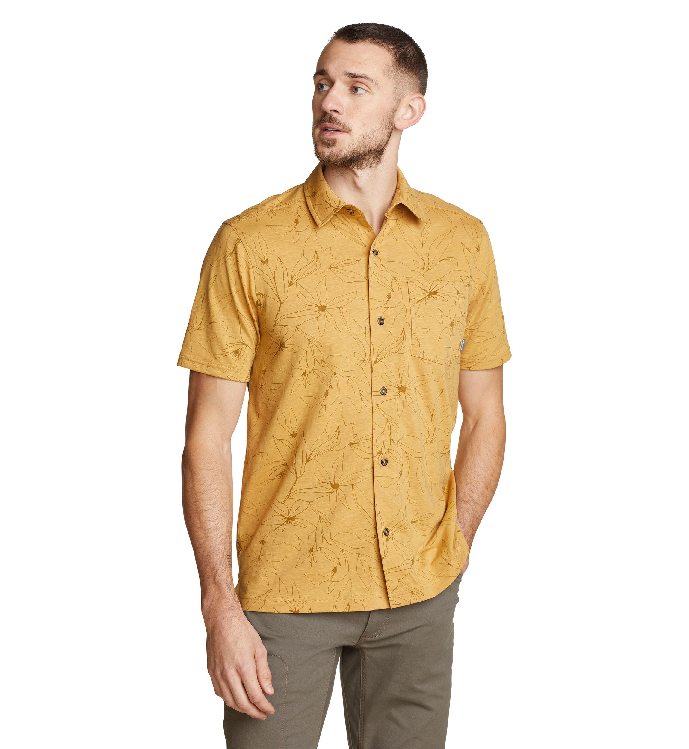 Mens Short Sleeve Baja Button Up Shirt