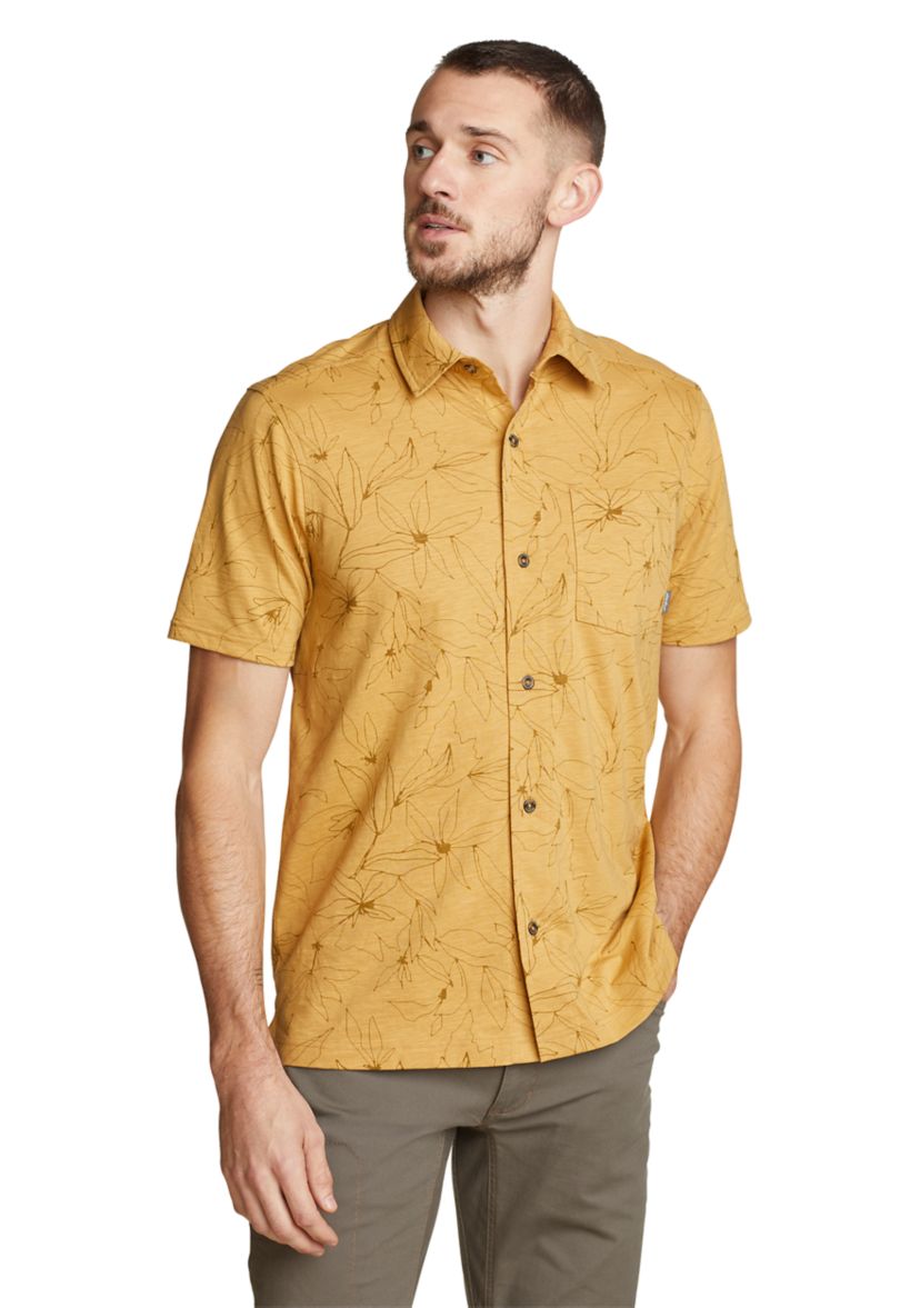 Mens Short Sleeve Baja Button Up Shirt