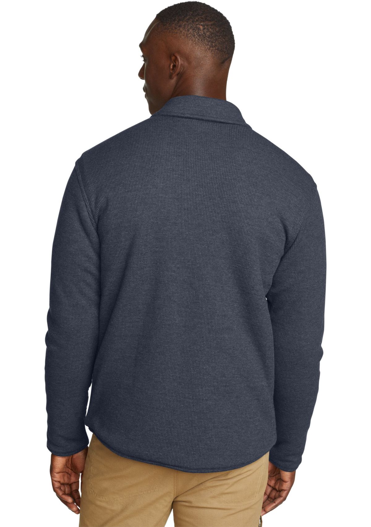 Mens Faux Shearling Lined Thermal Shirt Jacket 