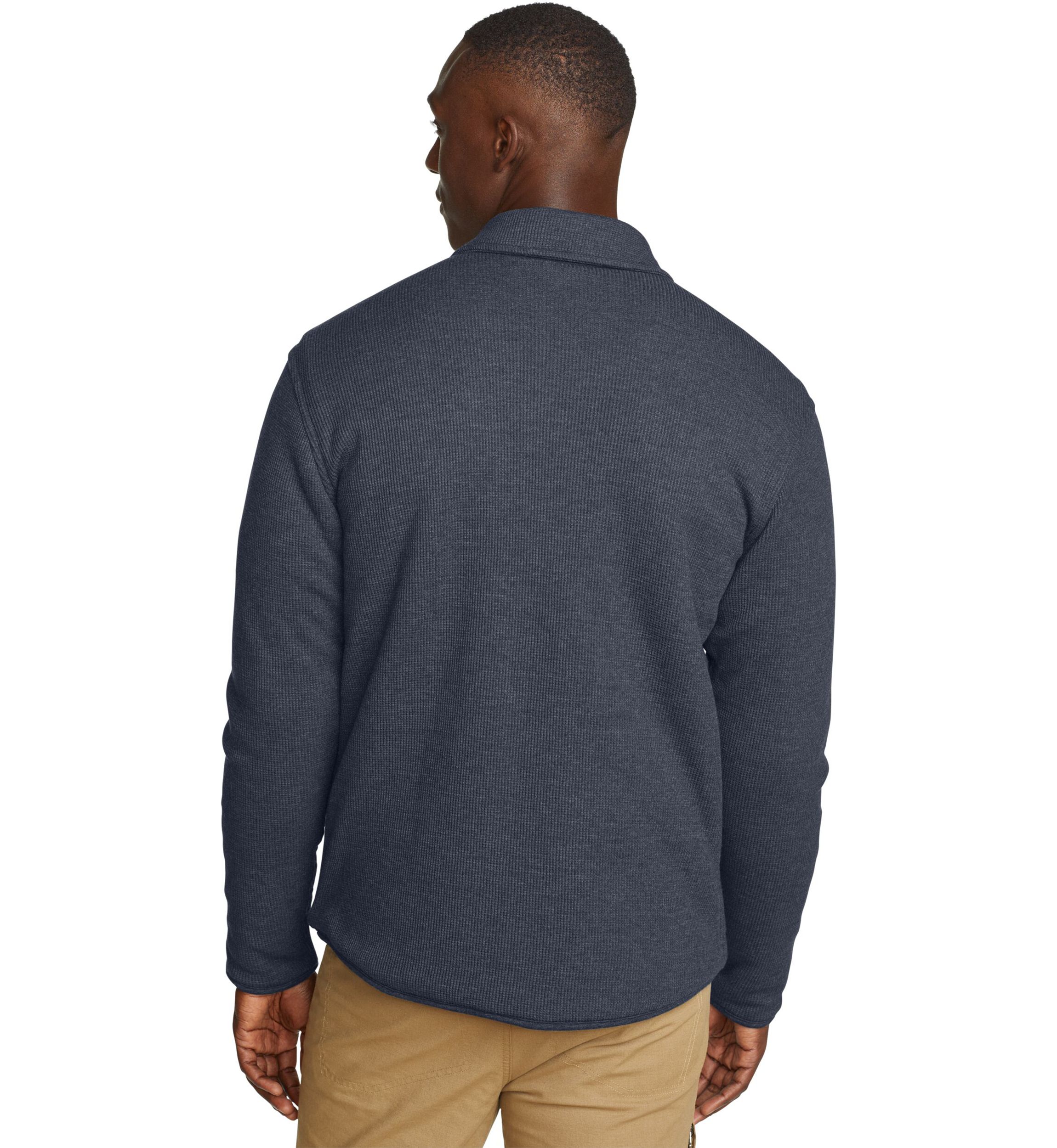 Mens Faux Shearling Lined Thermal Shirt Jacket 