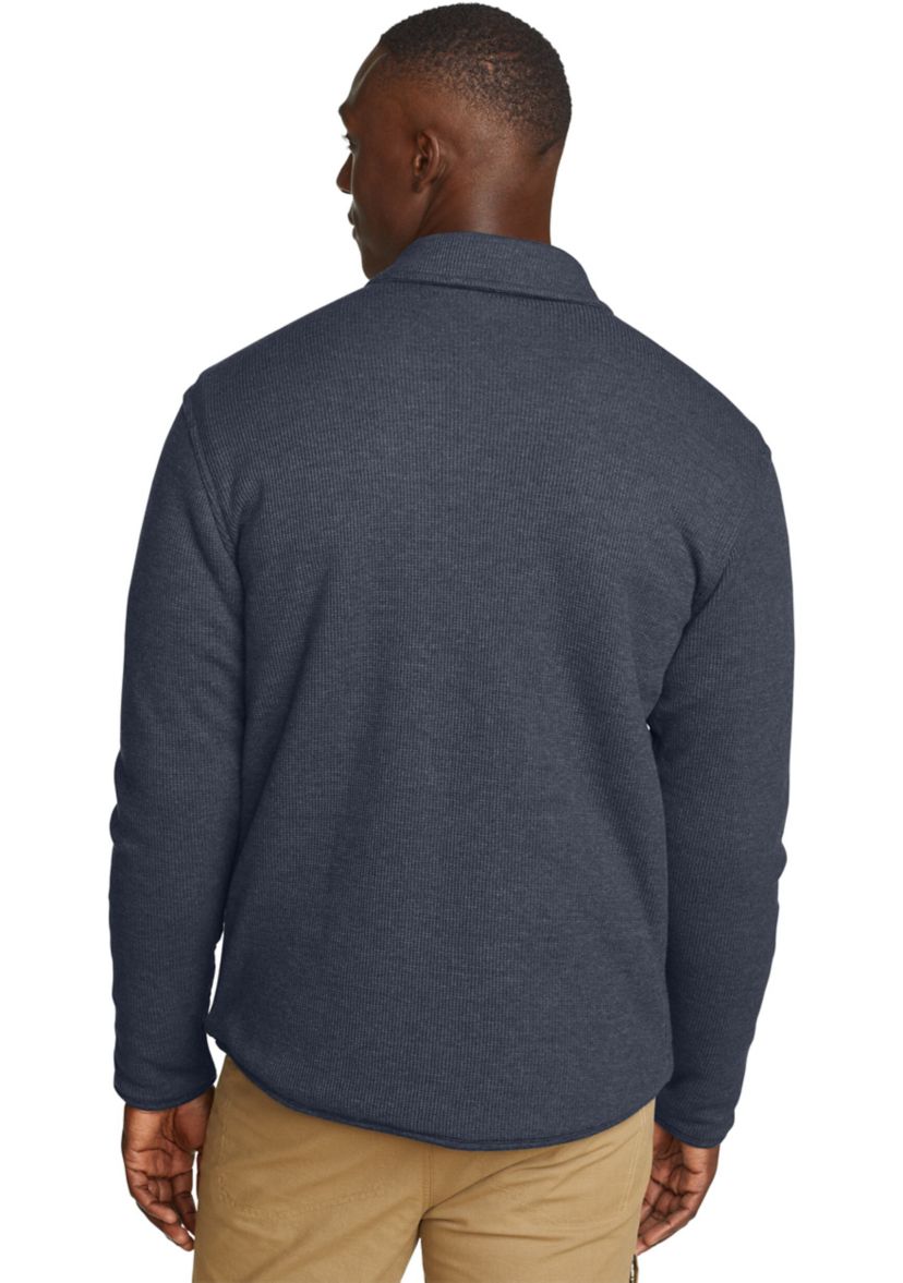 Mens Faux Shearling Lined Thermal Shirt Jacket 