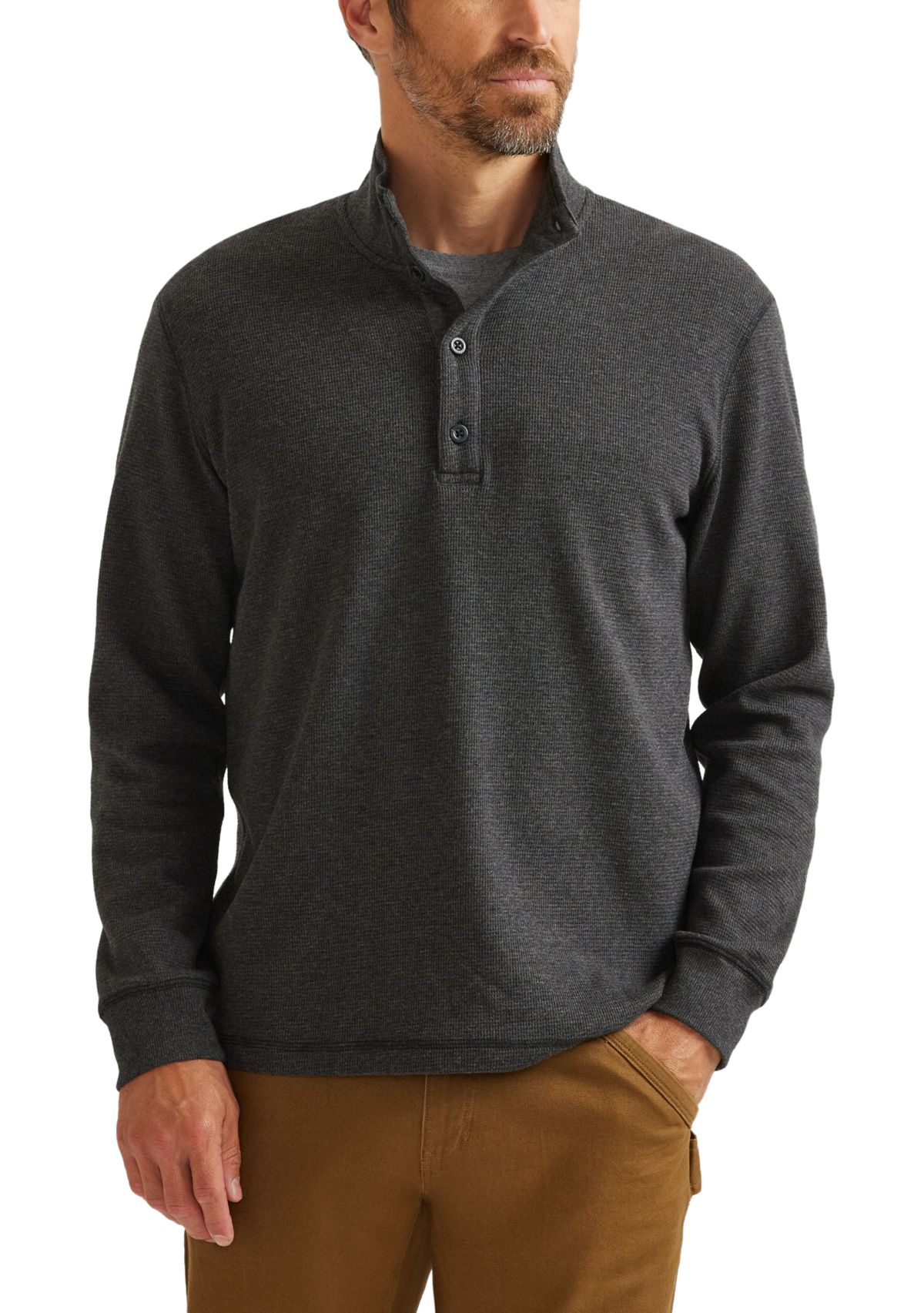 Mens Thermal Mock Neck Pullover