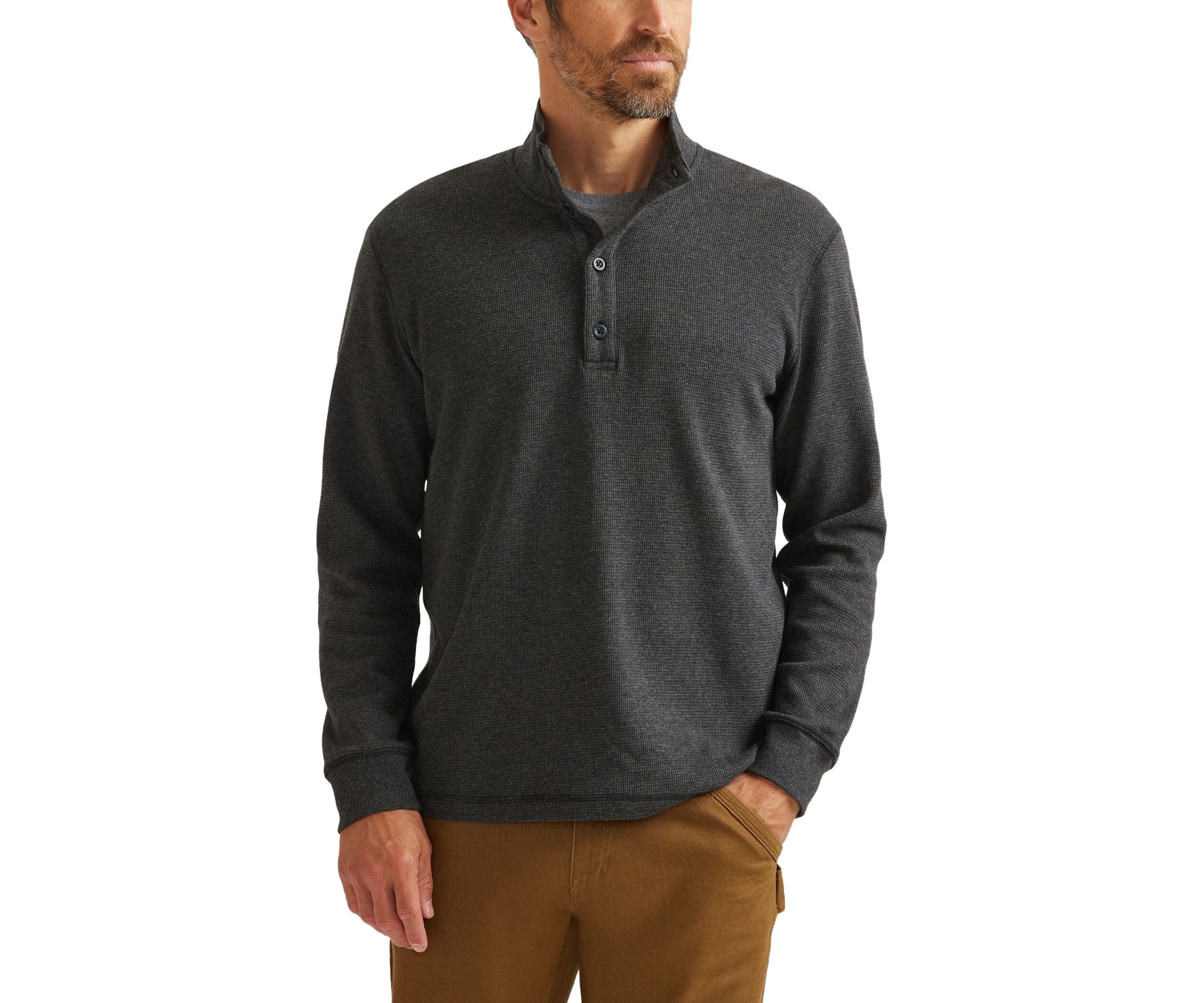 Mens Thermal Mock Neck Pullover