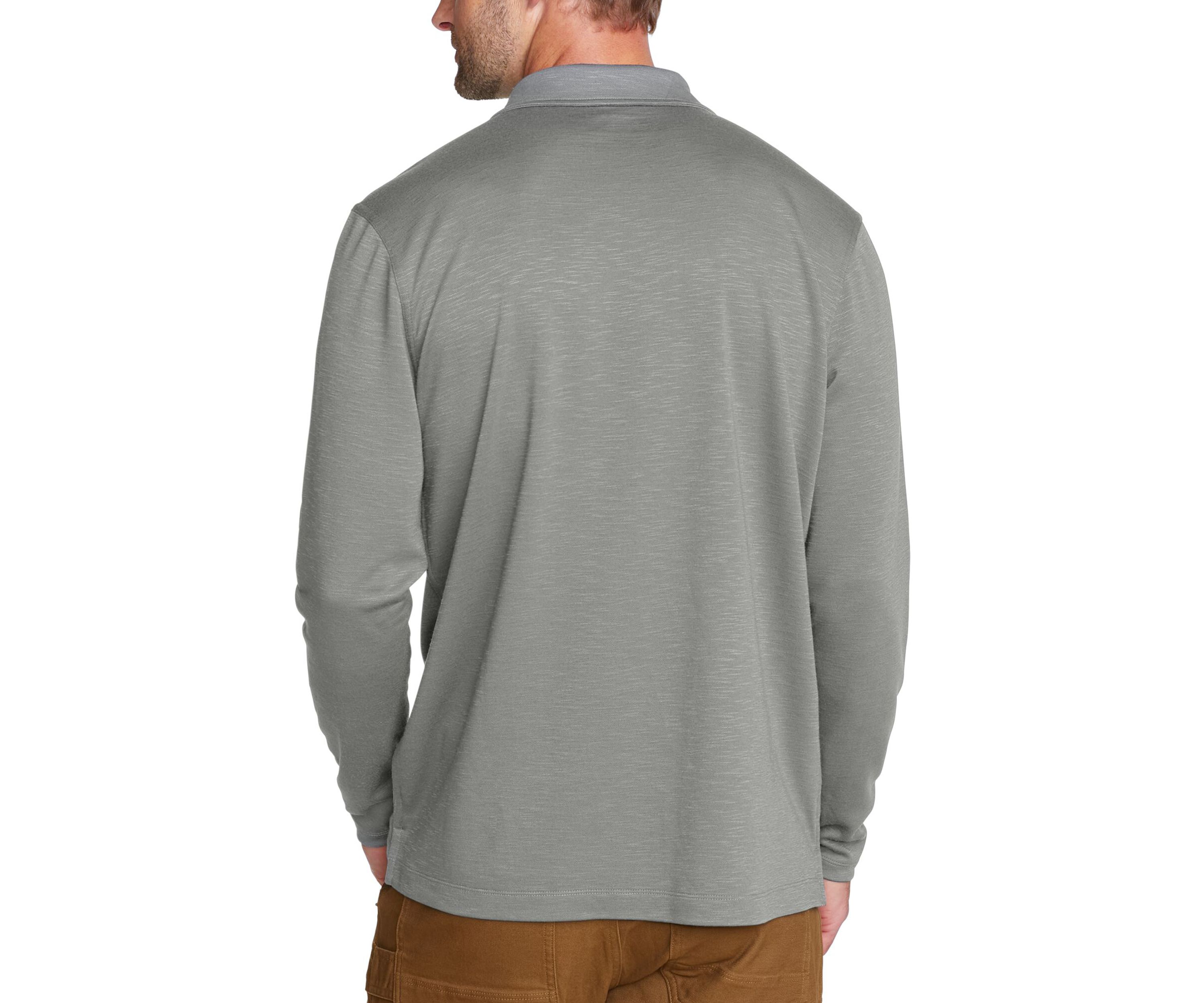 Mens Long Sleeve Mélange Polo Shirt 
