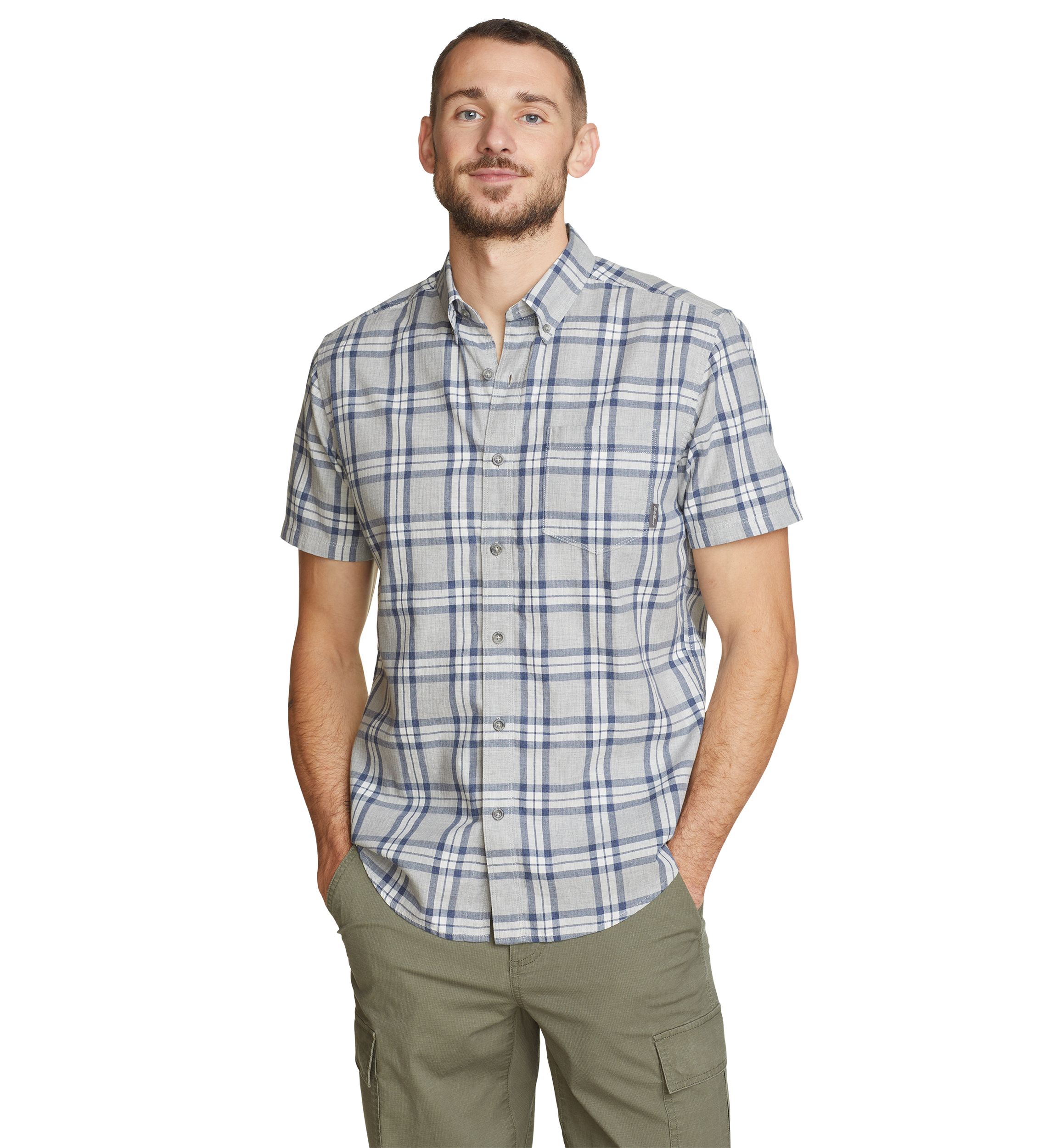 Tidelands Short-Sleeve Yarn-Dyed Textured Shirt