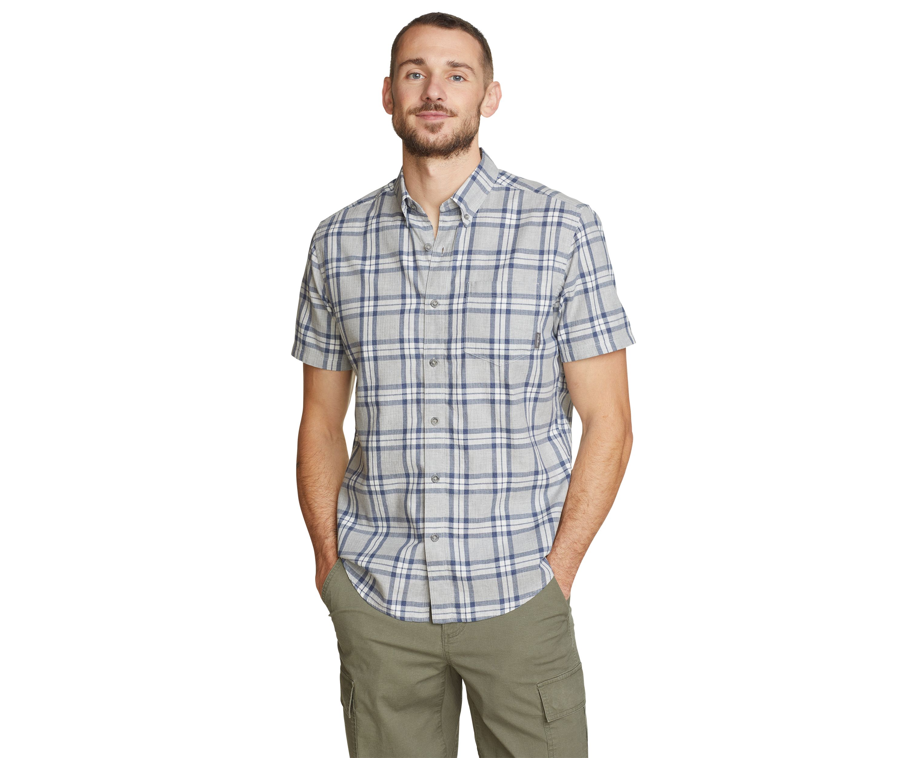 Tidelands Short-Sleeve Yarn-Dyed Textured Shirt