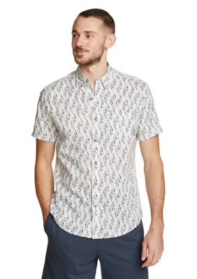 Eddie Bauer Men's Baja Short Sleeve Printed Shirt, Small