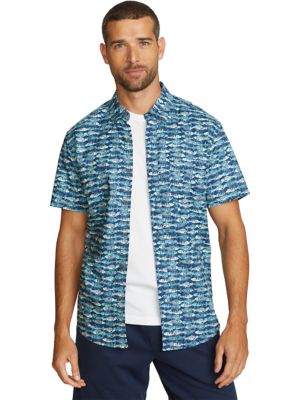 Eddie Bauer Men's Baja Short Sleeve Printed Shirt, Small