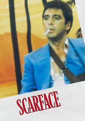 Men's Scarface Sunset Backdrop Graphic T-Shirt