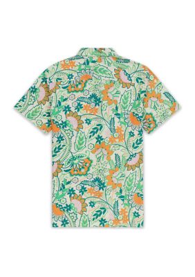 Men's Tropical Vibe Short Sleeve Button Down Shirt