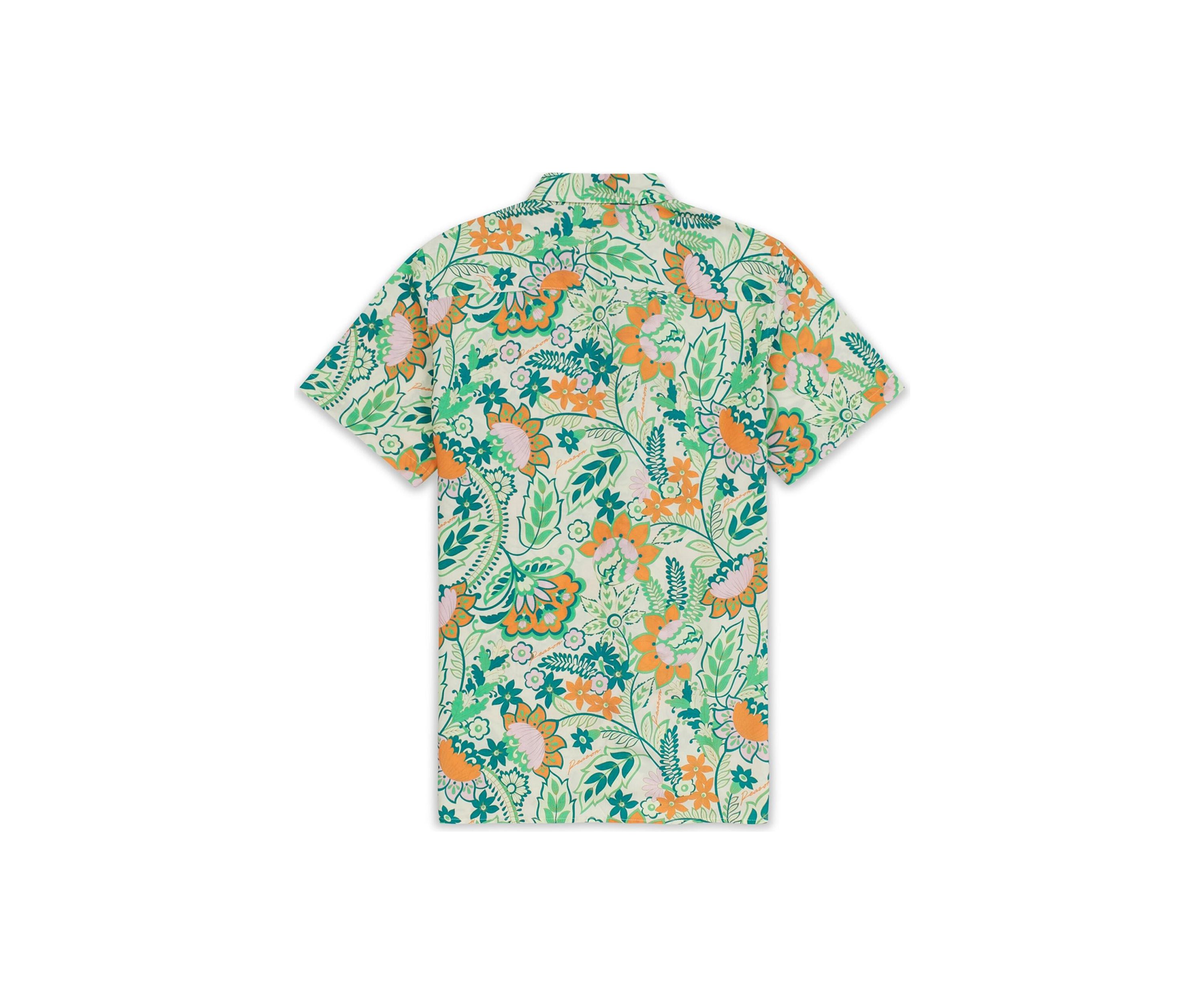 Mens Tropical Vibe Short Sleeve Button Down Shirt