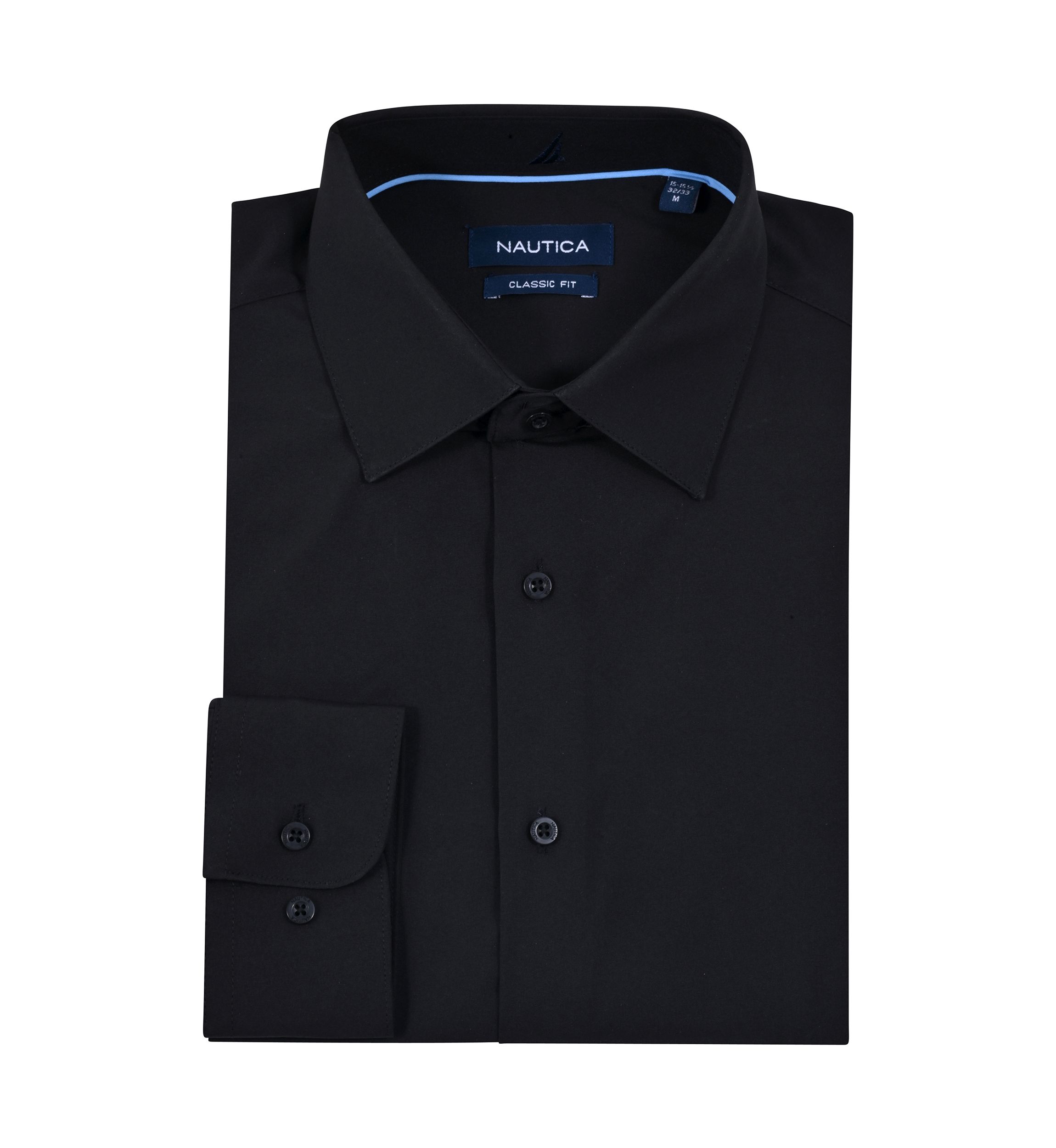 Classic Black Solid Dress Shirt
