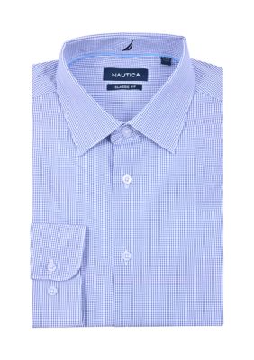 Nautica Micro Blue Check Dress Shirt | belk