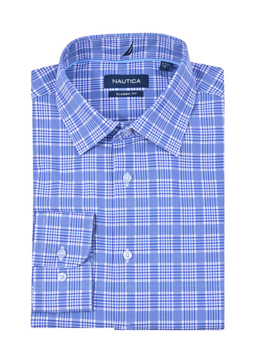 Blue Plaid Dress Shirt