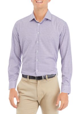 Nautica Purple Grid Checks Dress Shirt | belk