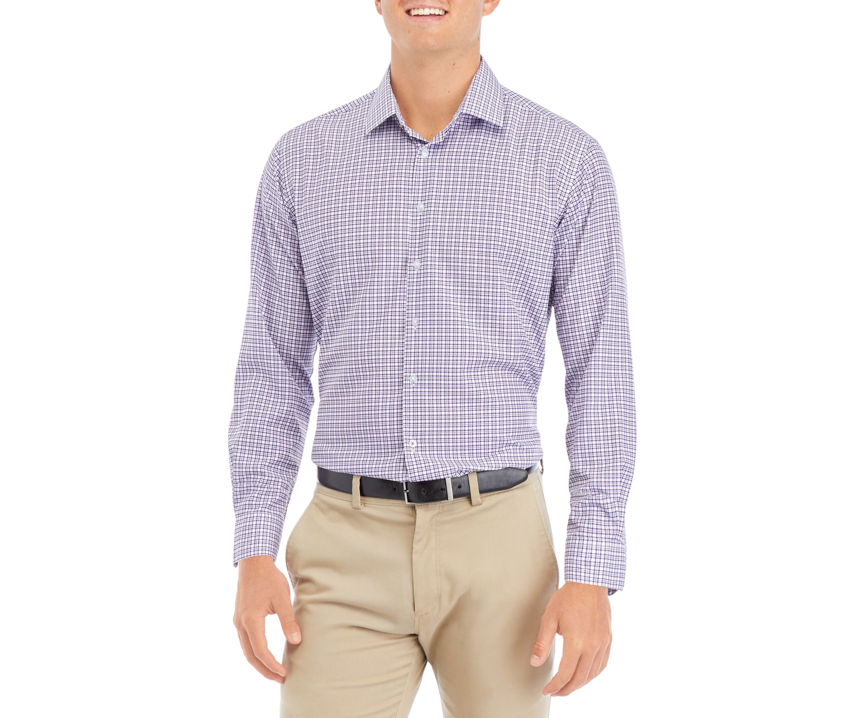 Purple Grid Checks Dress Shirt