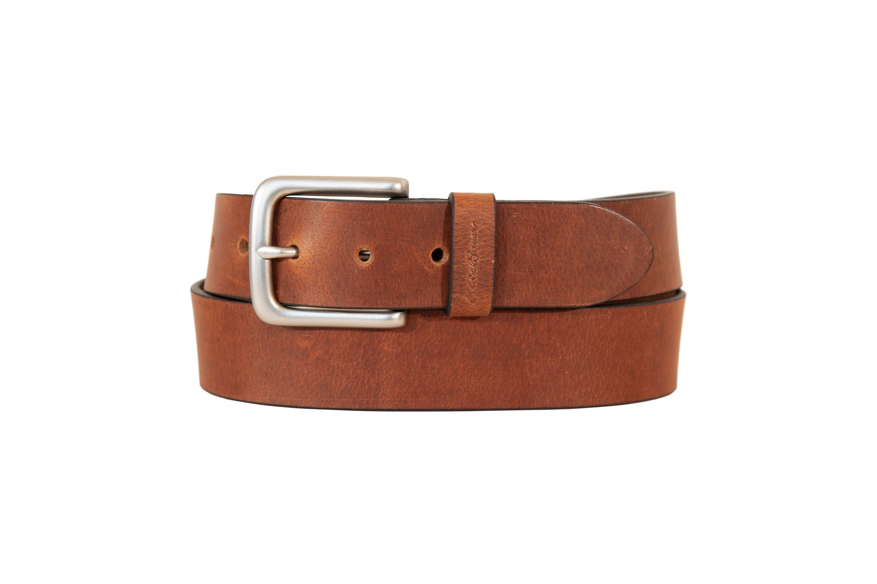 Bridle Leather Belt with Nickel Finish Buckle