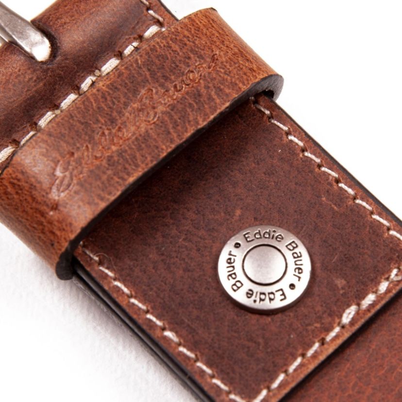 Bridle Leather Belt with Nickel Finish Buckle