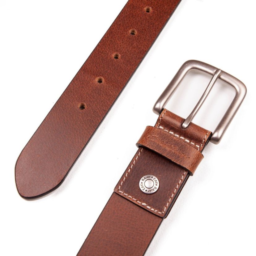 Bridle Leather Belt with Nickel Finish Buckle