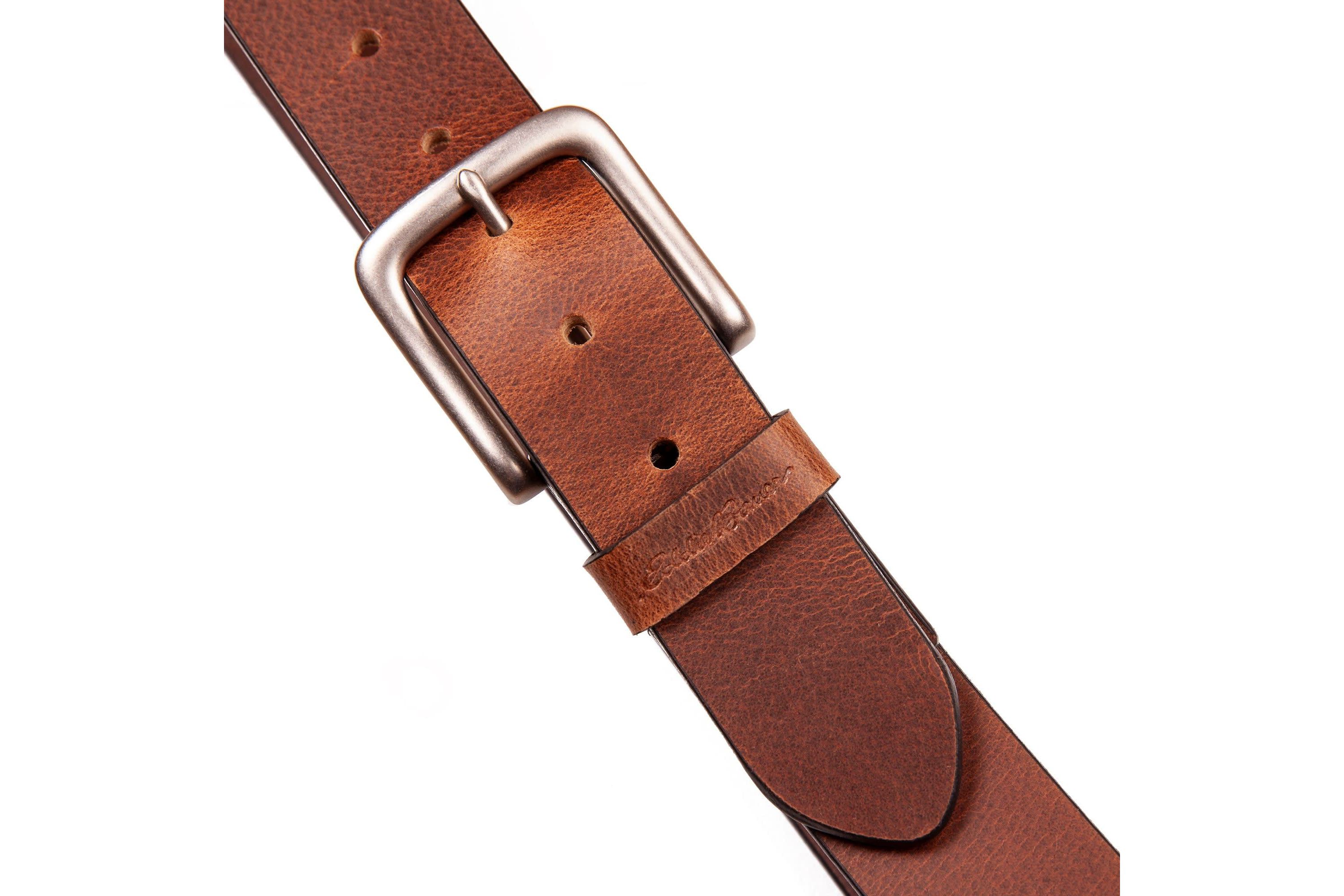 Bridle Leather Belt with Nickel Finish Buckle