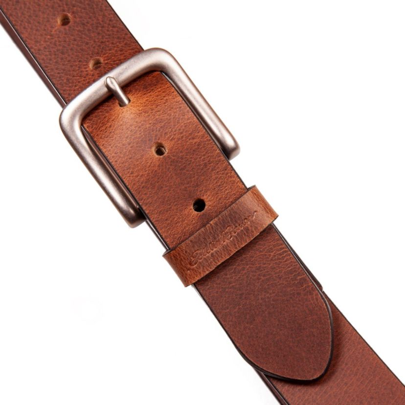 Bridle Leather Belt with Nickel Finish Buckle