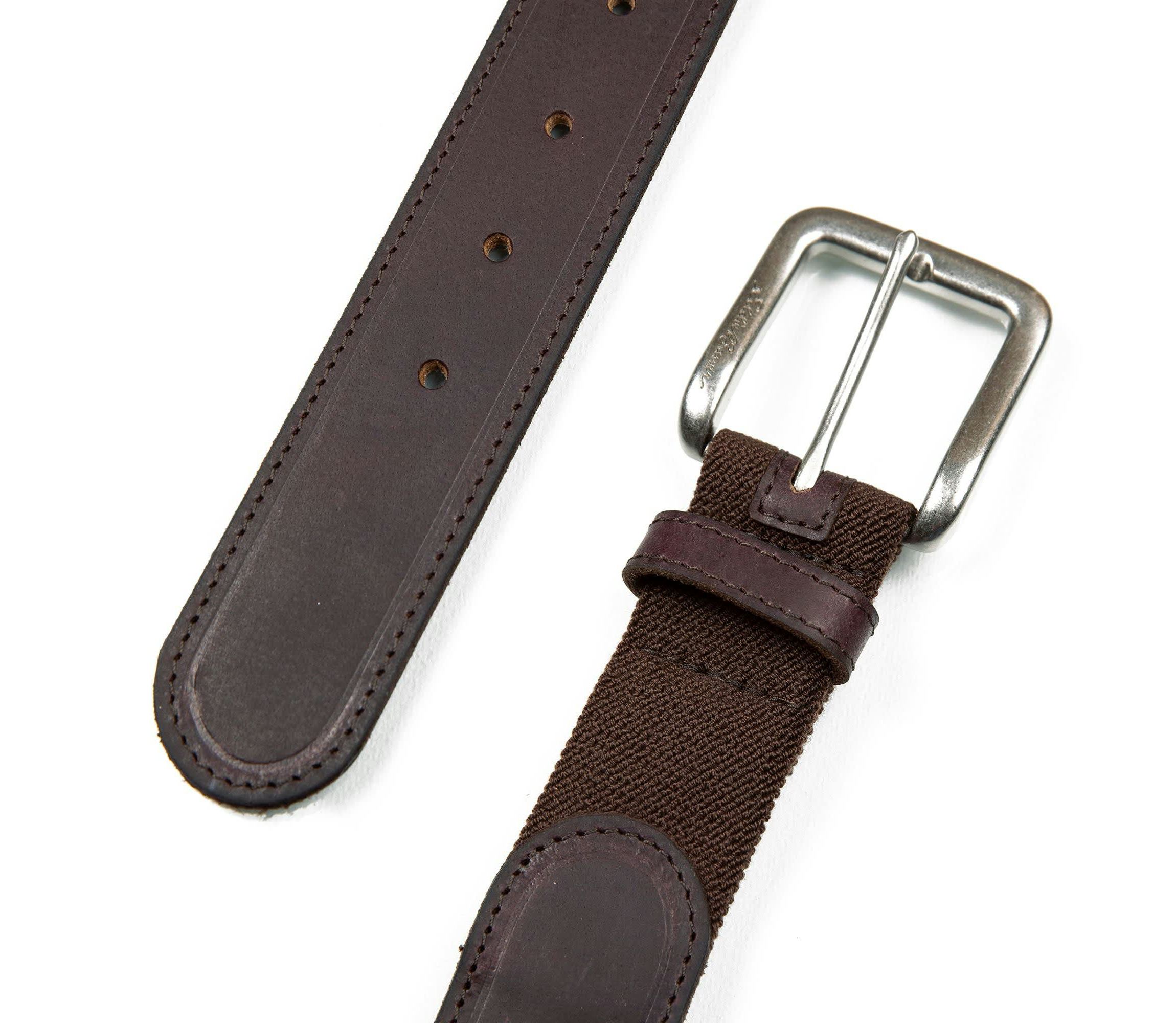 Rugged Leather Belt with Stretch Tab