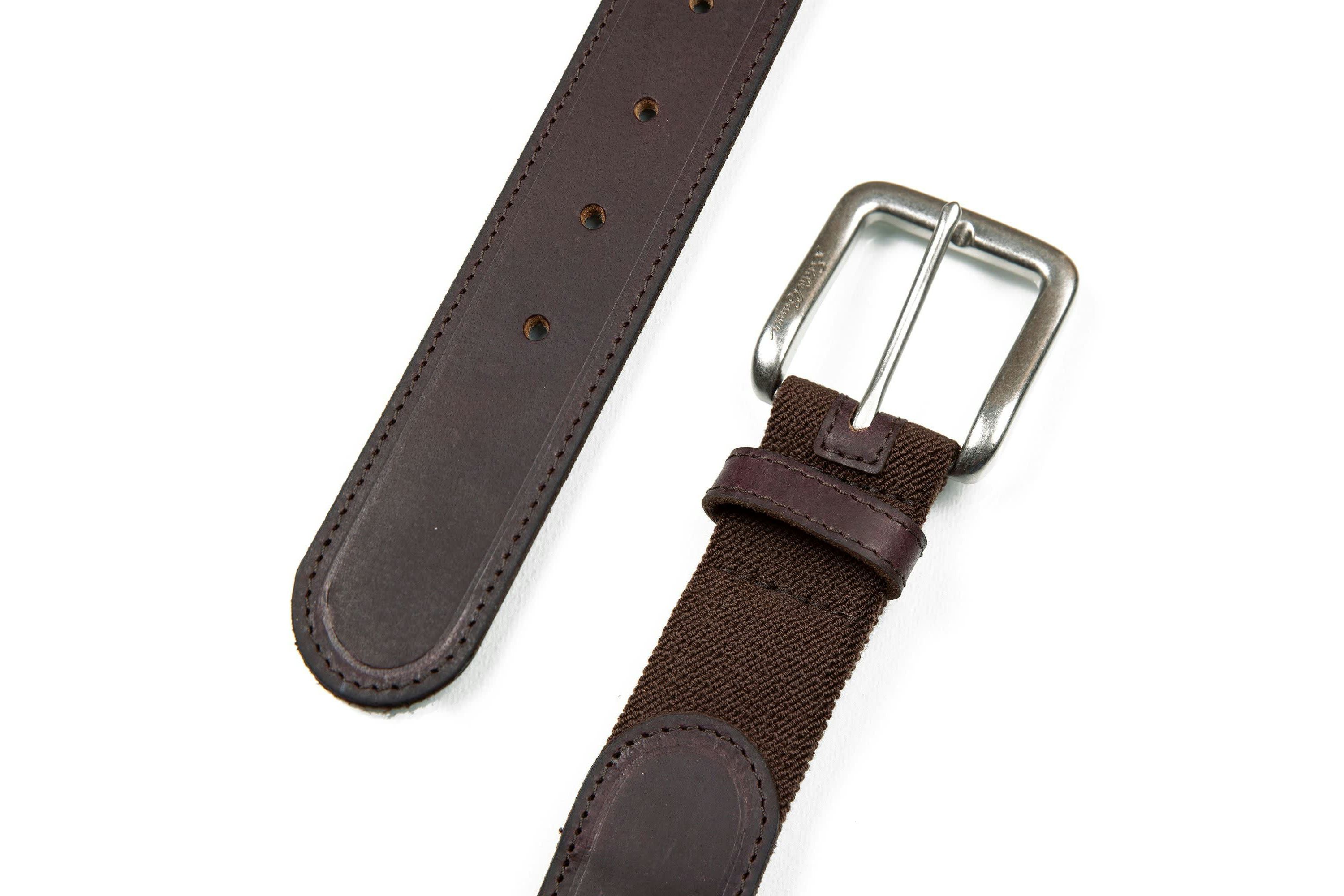 Rugged Leather Belt with Stretch Tab