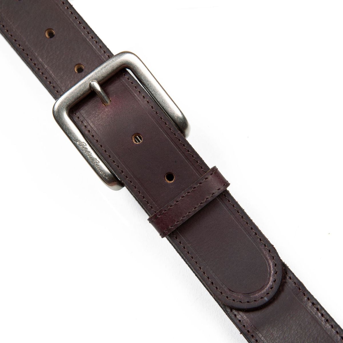 Rugged Leather Belt with Stretch Tab