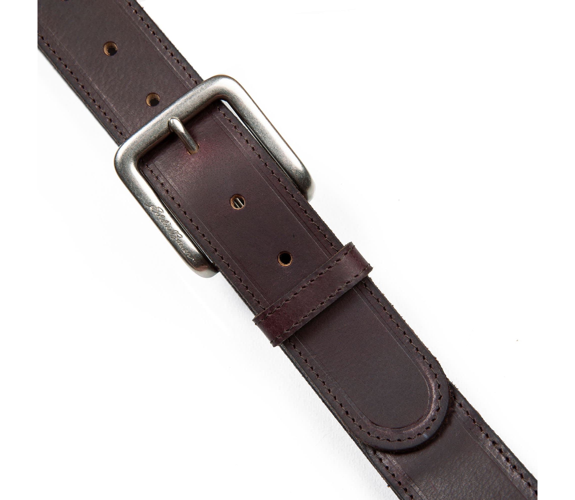 Rugged Leather Belt with Stretch Tab