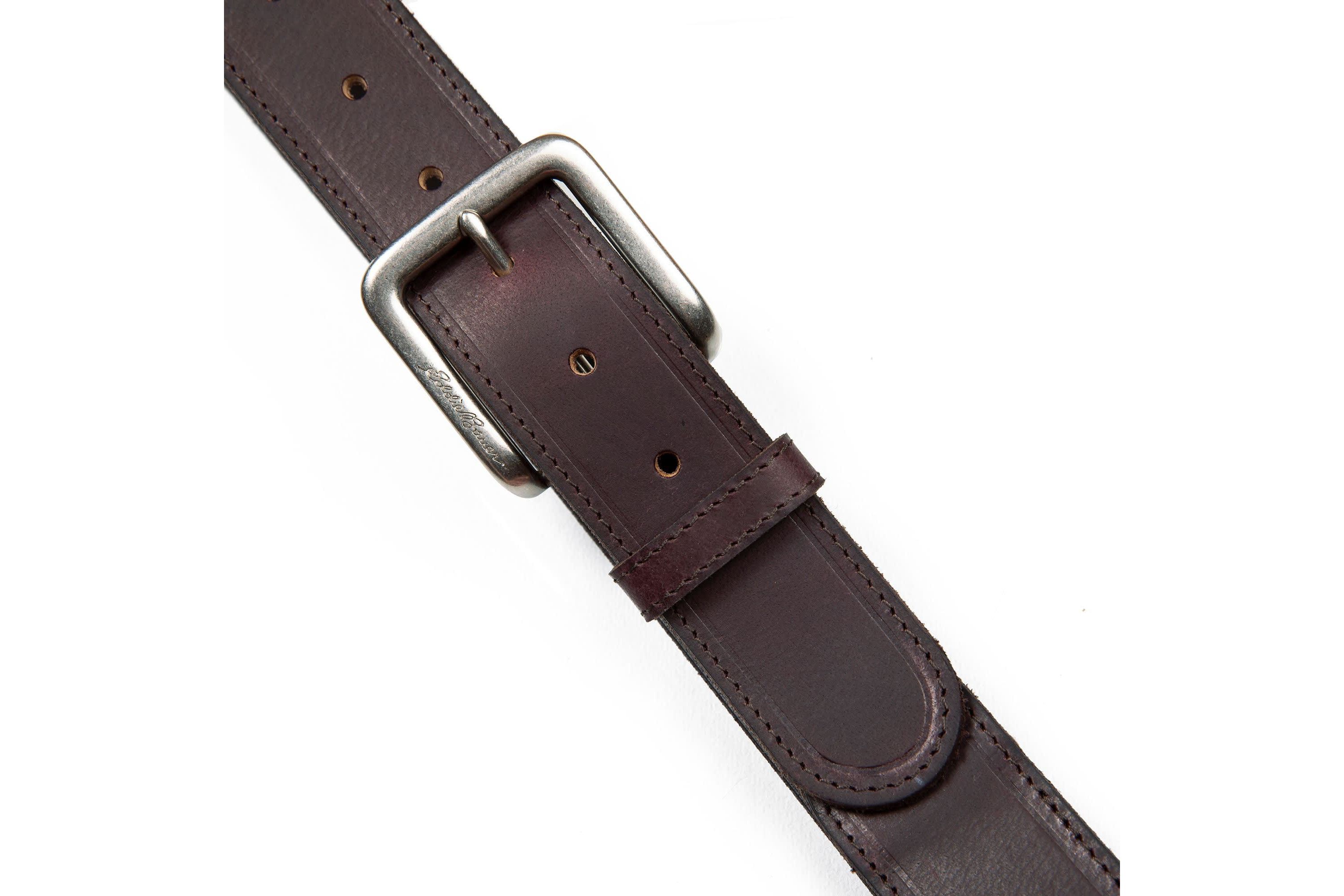 Rugged Leather Belt with Stretch Tab