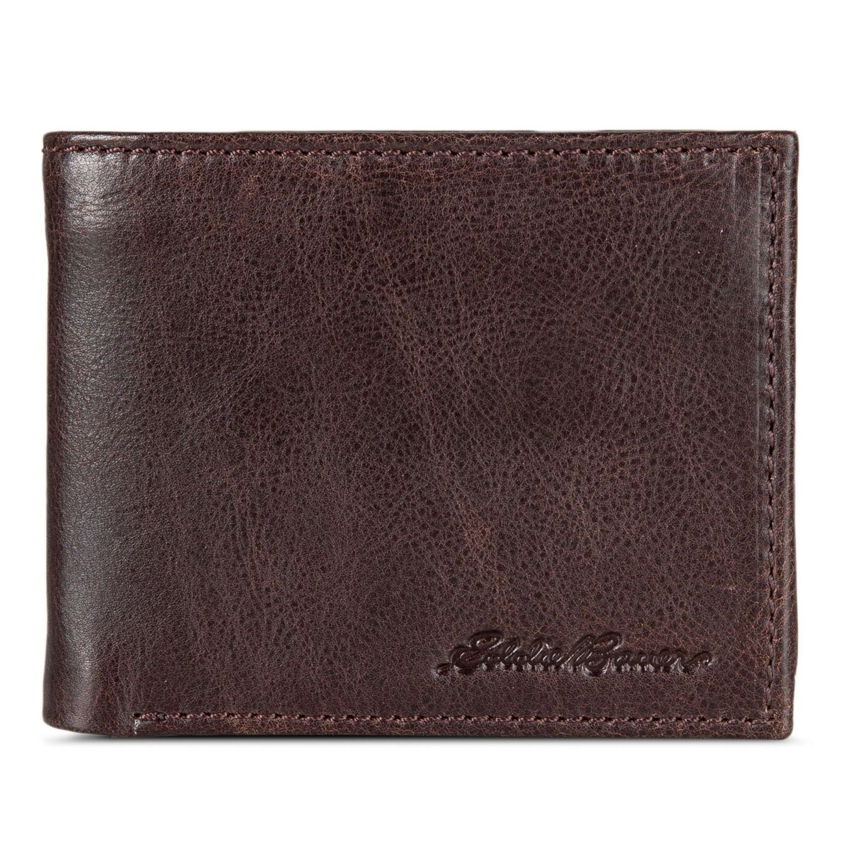 Signature Logo Leather Flip ID Bifold Wallet