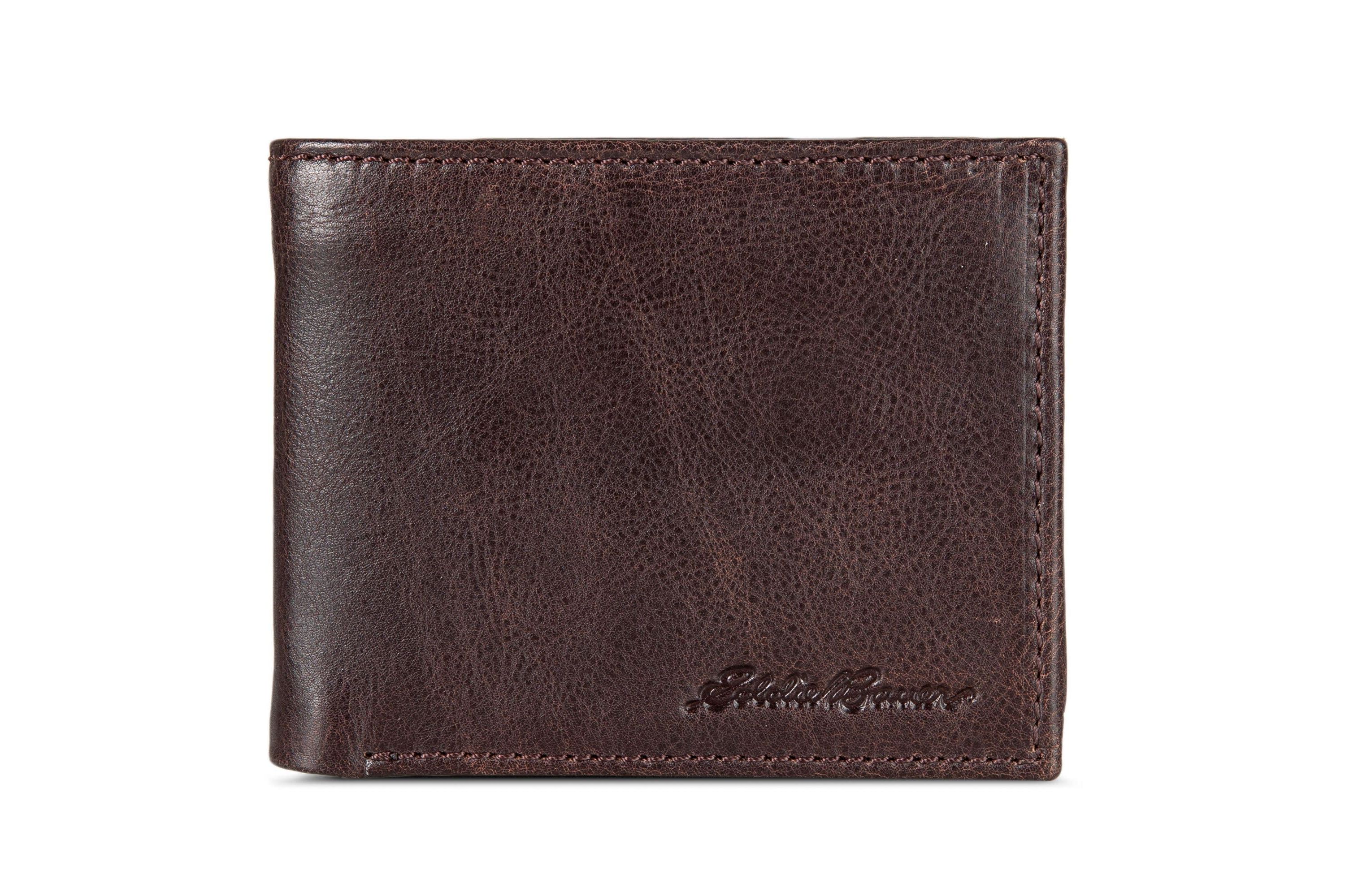 Signature Logo Leather Flip ID Bifold Wallet