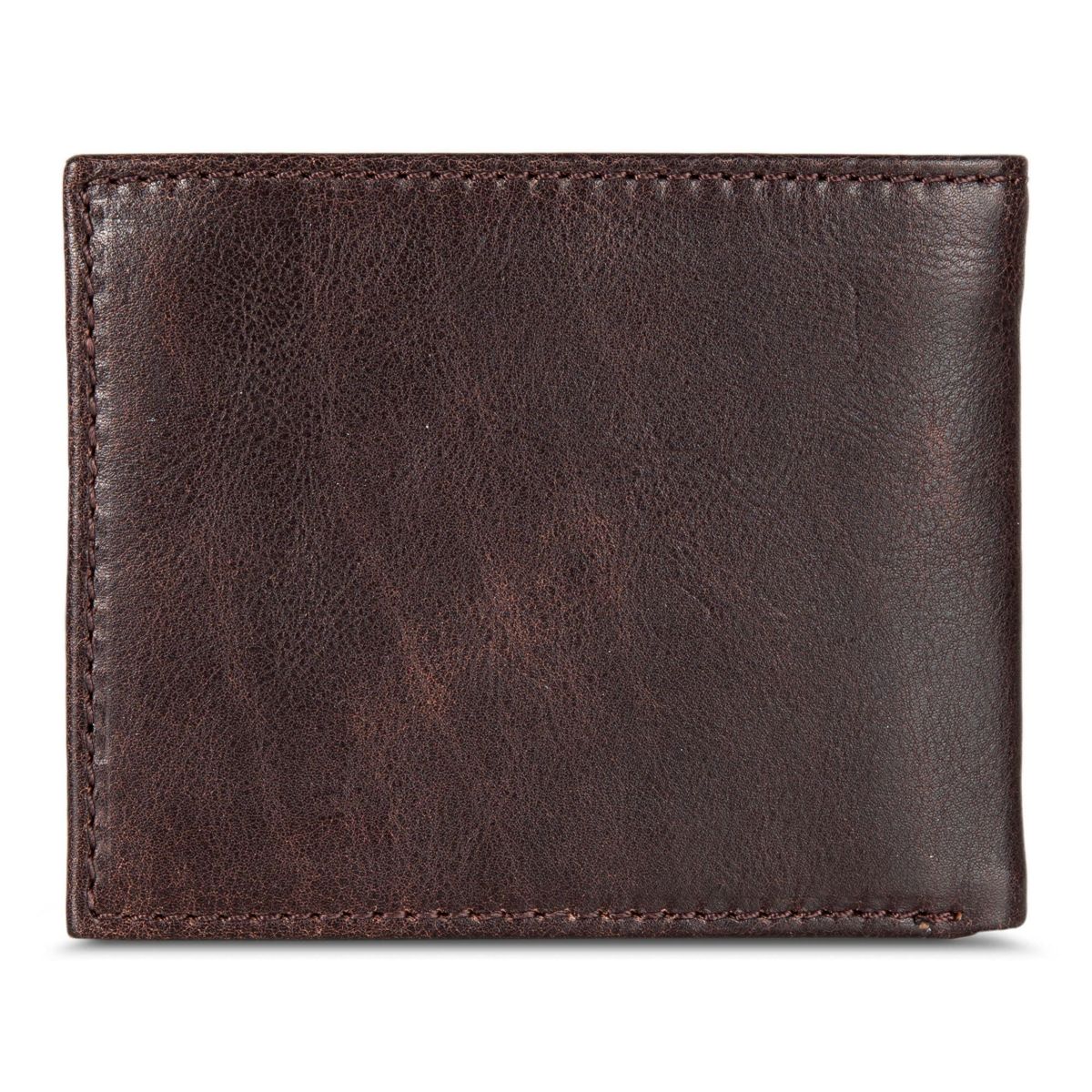 Signature Logo Leather Flip ID Bifold Wallet
