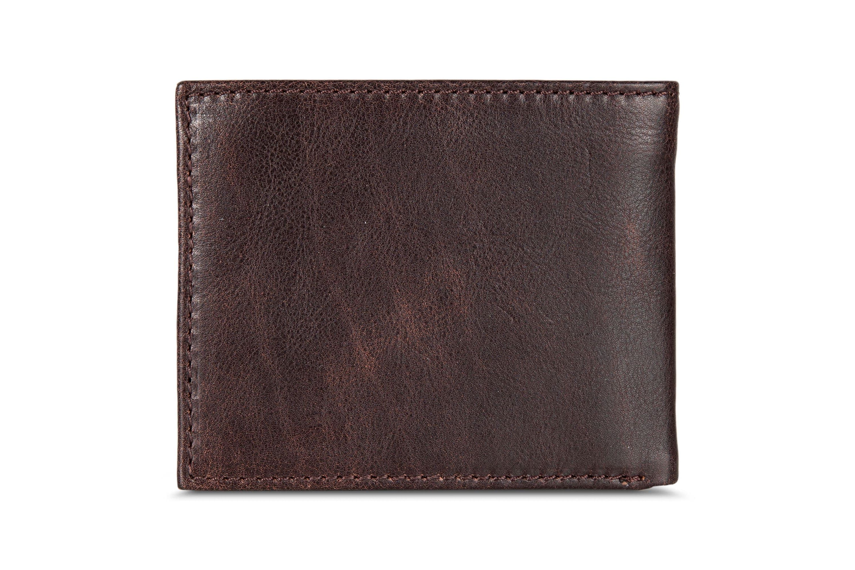 Signature Logo Leather Flip ID Bifold Wallet