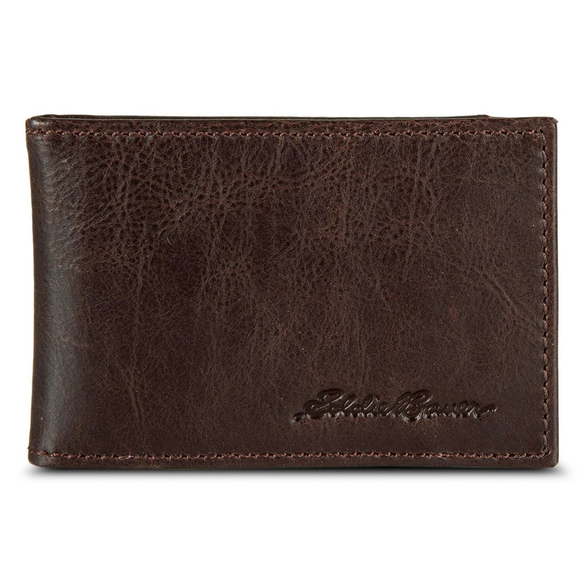 Signature Logo Leather Bifold with Money Clip Wallet