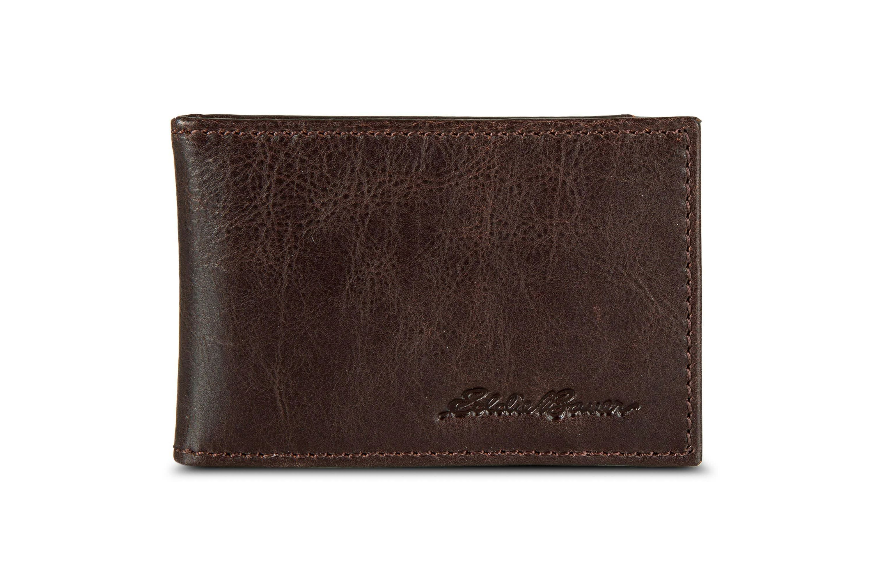 Signature Logo Leather Bifold with Money Clip Wallet