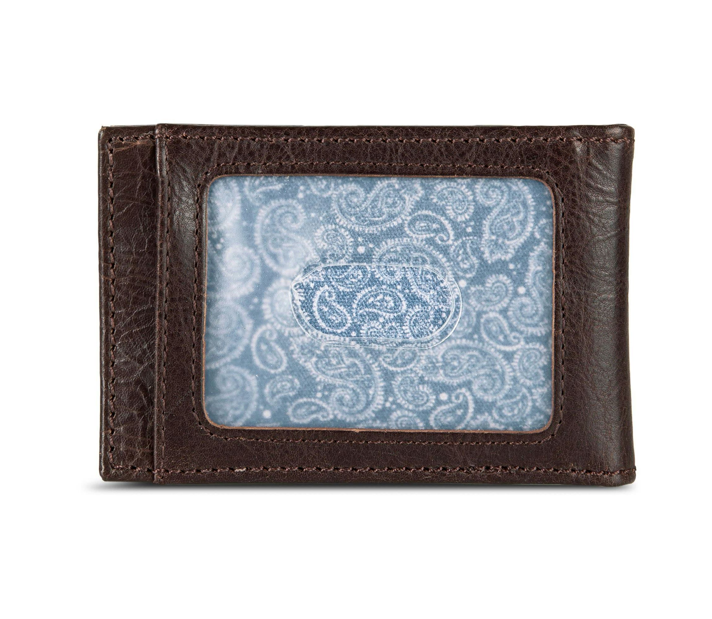 Signature Logo Leather Bifold with Money Clip Wallet
