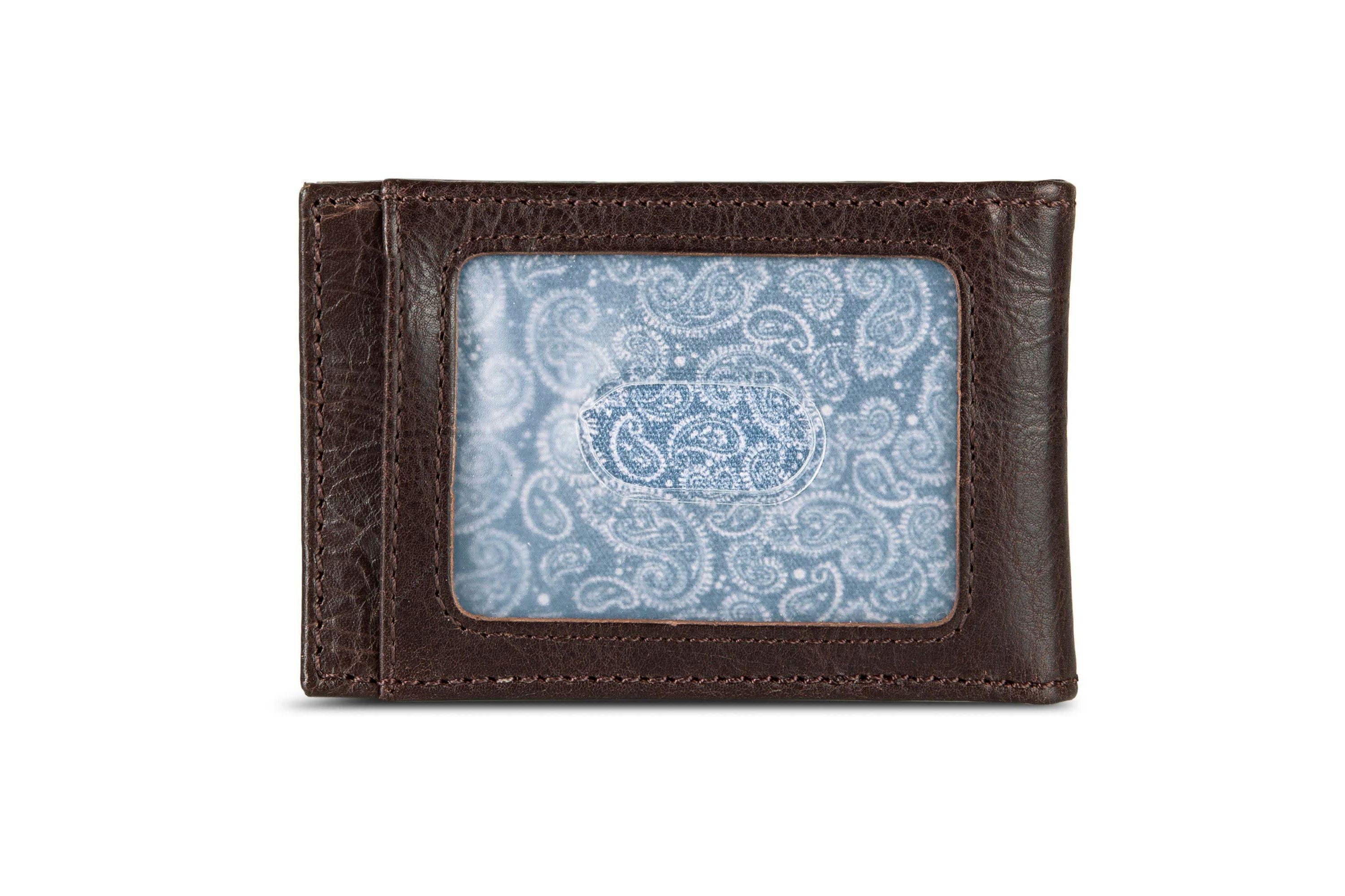 Signature Logo Leather Bifold with Money Clip Wallet